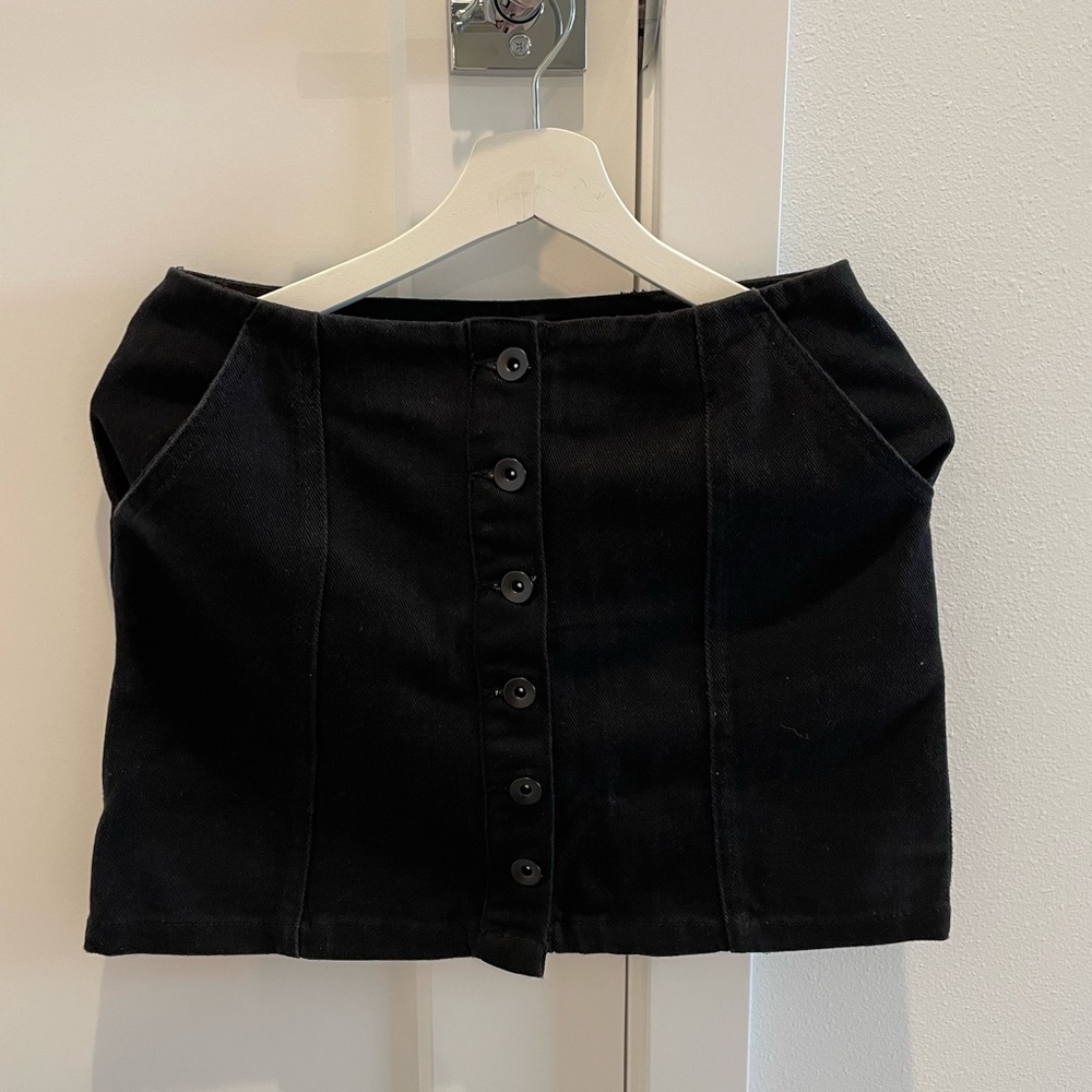 Forever 21 Black Denim Mini Skirt